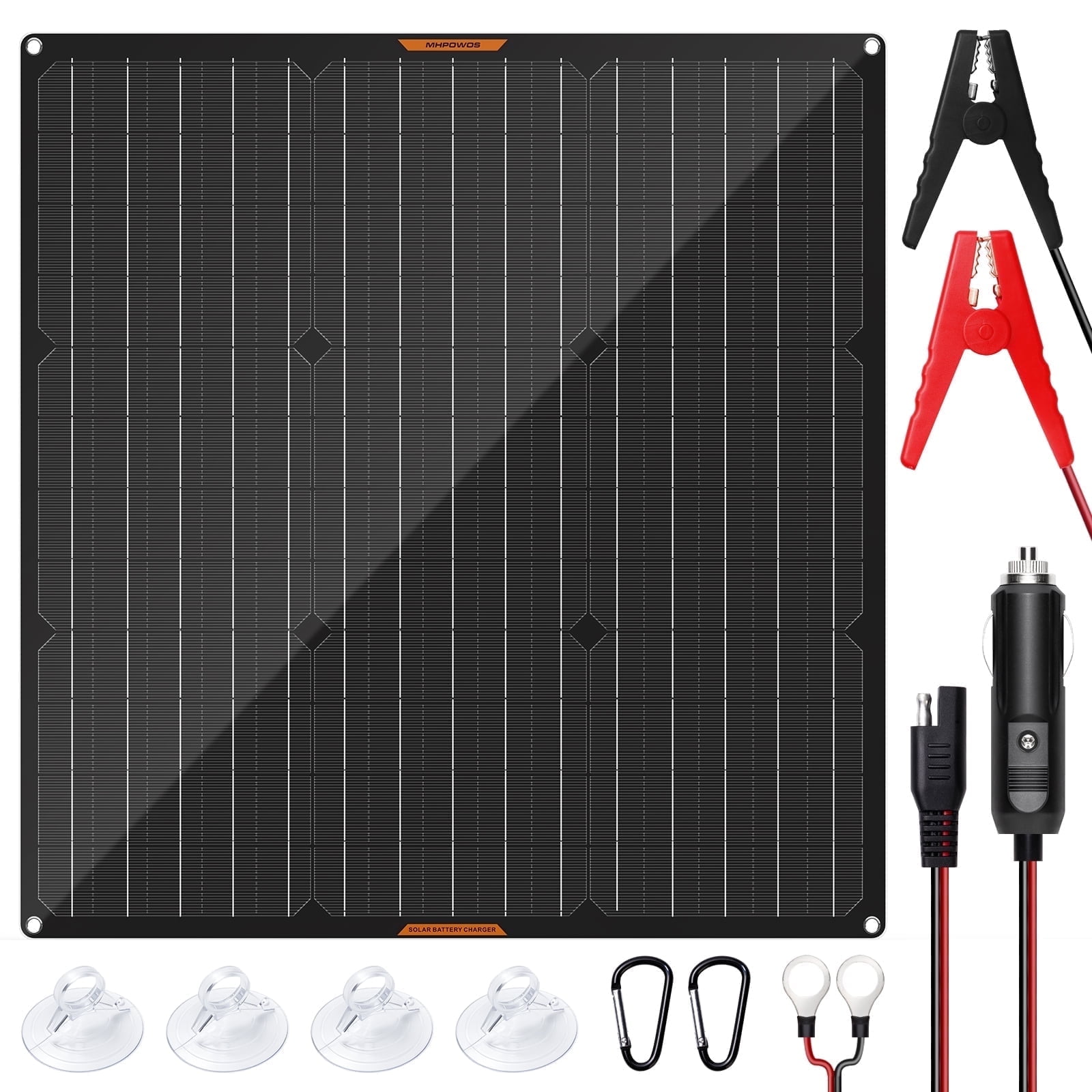 MHPOWOS 12V 50W Portable Solar Panel Charger For Car Battery Automotive ...