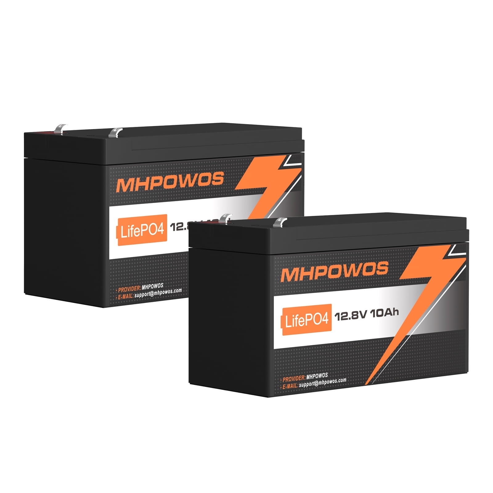 MHPOWOS 2 Pack 12V 10Ah Lithium Battery, 3000+ Cycles LiFePO4 Battery Built-in 10A BMS, 12V Lithium Battery Suitable for Power Wheels Battery, Fish Finder Battery, UPS, Solar Battery, HAM Radio