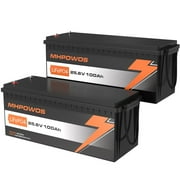 MHPOWOS 2 Pack 12V 200Ah LiFePO4 Lithium Battery, 4000-15000 Deep Cycles Lithium Batteries for Solar System RVs Marine Fish Finder LED Light Toys