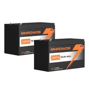 MHPOWOS 2 Pcs 12V 8Ah LiFePO4 Lithium Battery 3000+ Cycles Rechargeable Battery Built-in BMS for Outdoor Camping RV Backup