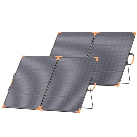 MHPOWOS 2 pack 200W Portable Solar Panels Bifacial 20V Foldable IP68 Waterproof for Power Stations Solar Generator Outdoor Camping RsV Off Grid System
