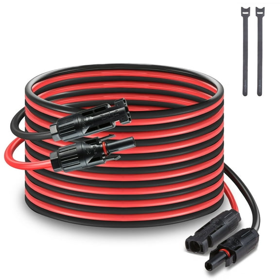 MHPOWOS 20ft 14awg Solar Panel Extension Cable Waterproof Flexible Charge Cord Solar Wire