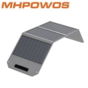 MHPOWOS 40W Portable Solar Panels 19V Foldable Solar Charger P65 Water and Dust Resistance 23% High-Efficiency Power Charger Ultra-Fast Charging for Power Bank iPhone iPad Hiking Outdoor
