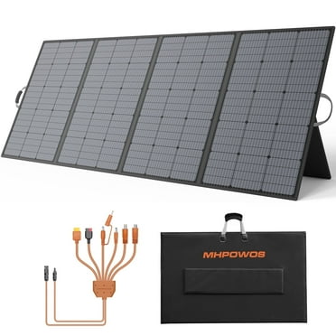 MHPOWOS Portable Solarpanel Kit 400W Foldable Solar Charger with Adjustable Kickstand for Outdoor Camping Off Grid Powerstation