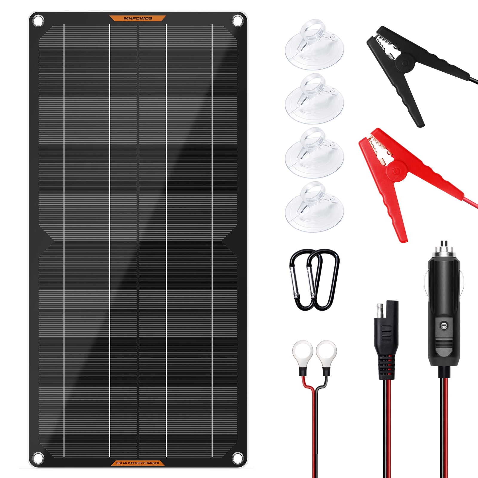 MHPOWOS 10W 12V Solar Battery Charger Solar Panel Car Battery Solar Trickle Charger Portable Waterproof Power for Car Boat