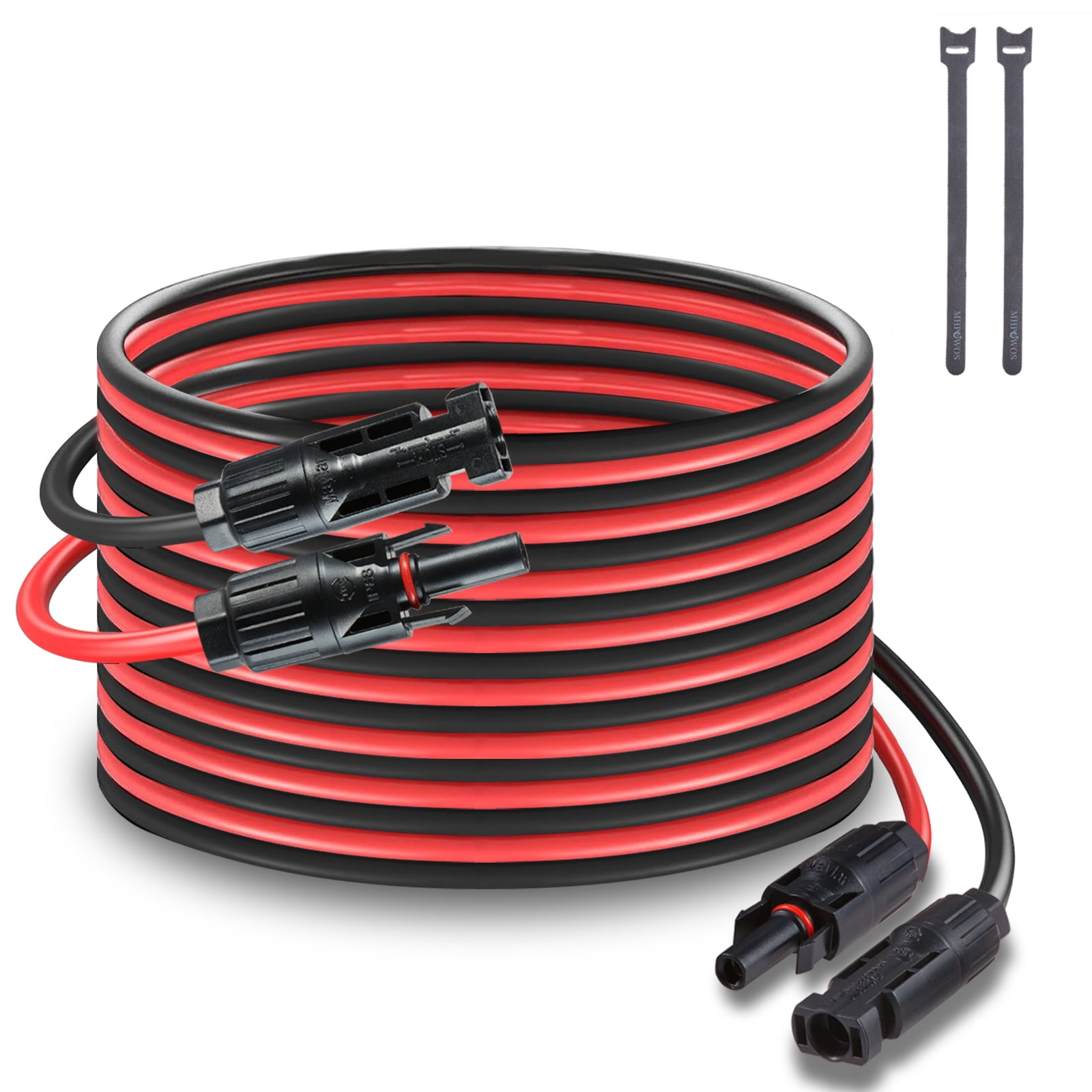 MHPOWOS Solar Panel Extension Cable, 20FT 14AWG Waterproof Extension Cable Female and Male Connectors for RV, Photovoltaic Systems , Powerstation