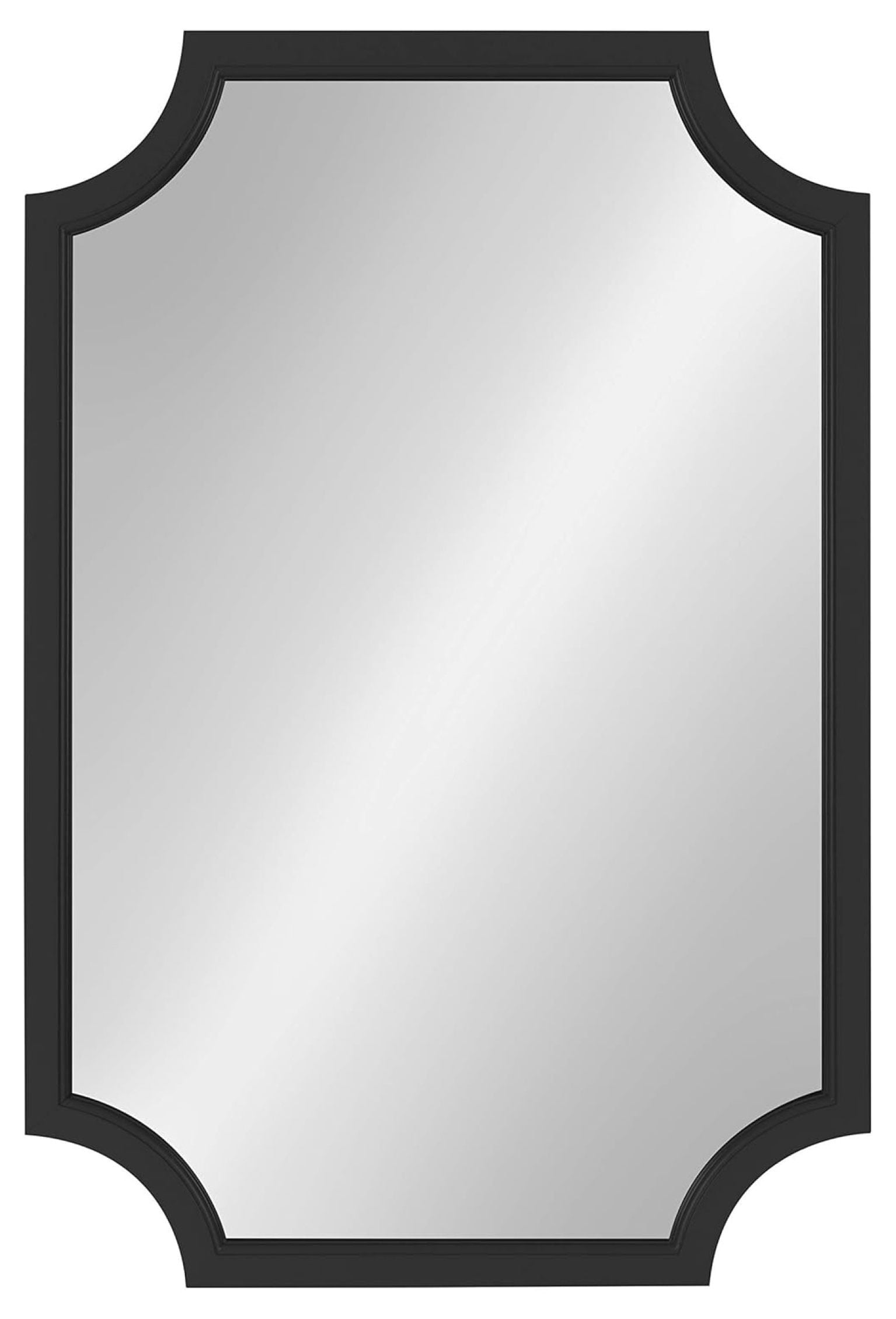 Black Wood Framed Full Length Scalloped Mirror