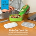 thumbnail image 1 of MHSIOAP-Bentgo Classic - Adult Bento Box, Stackable 3-Compartment Lunch Box with Removable Utensil Set and Sealing Strap, BPA-Free, Food Container Ideal for Meal Prep, Work, and On the Go (Green), 1 of 4