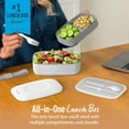 thumbnail image 1 of MHSIOAP-Bentgo Classic - Adult Bento Box, Stackable 3-Compartment Lunch Box with Removable Utensil Set and Sealing Strap, BPA-Free, Food Container Ideal for Meal Prep, Work, and On the Go (Gray), 1 of 4