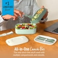 thumbnail image 1 of MHSIOAP-Bentgo Classic - Adult Bento Box, Stackable 3-Compartment Lunch Box with Removable Utensil Set and Sealing Strap, BPA-Free, Food Container Ideal for Meal Prep, Work, and On the Go (Khaki Gree, 1 of 4