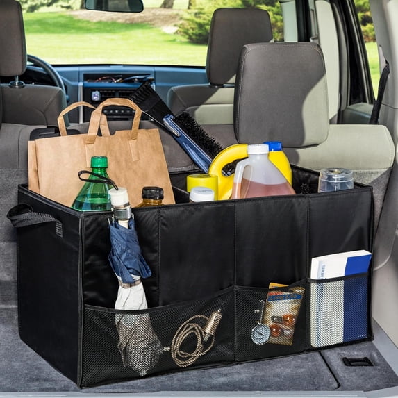 MHSIOAP-SFT-01166 Soft Storage Chest, Black Folding Car Trunk Organizer