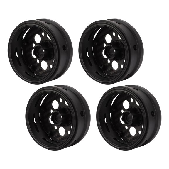 MHXCV 1/10 Scale RC Crawler Carbon Fiber Wheel Rim 2.2 Inch / 5.6 cm Lightweight Beadlock Wheels Replacement Parts for Off-Road Remote Control Cars Track Models, 4-Pack