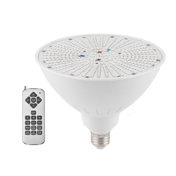 MHXCV 12V 40W LED Pool Light E26 RGB Color Changing Bulb with Remote Control Waterproof Submersible Fixture for Underwater Illumination (6.69 inches / 17.0 cm)