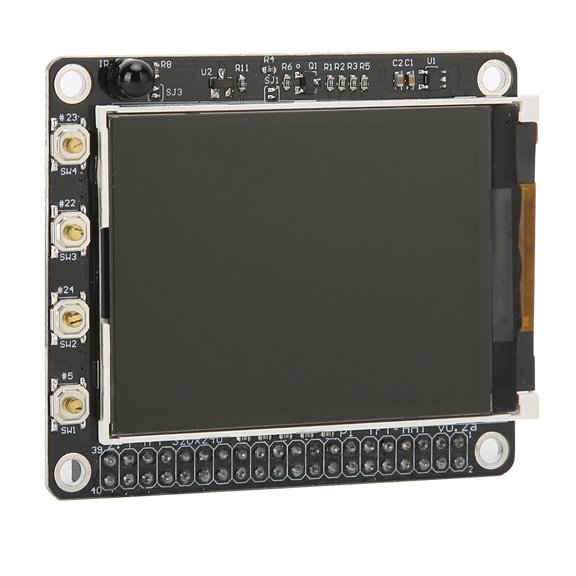 MHXCV 2.4-Inch TFT LCD Screen Mini Display 320 x 240 Resolution Monitor Module for Raspberry Pi 4B 3B 2B+ A+ with 6 Compact Push Buttons for DIY Projects (2.4 inches / 6.1 cm Display)