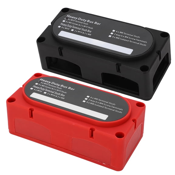 MHXCV 2pcs Power Distribution Block 4 Studs 300A Battery Bus Bar Universal for 12-48V Car RV Yacht Boat (7.48 in / 19 cm)