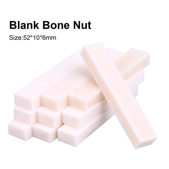 MHXCV 3PCS Guitar Blank Bone Nuts For Electric Bass Guitar Mandolin Banjo Ukulele, 2.04 x 0.23 x 0.37 inches / 52 x 6 x 10 mm