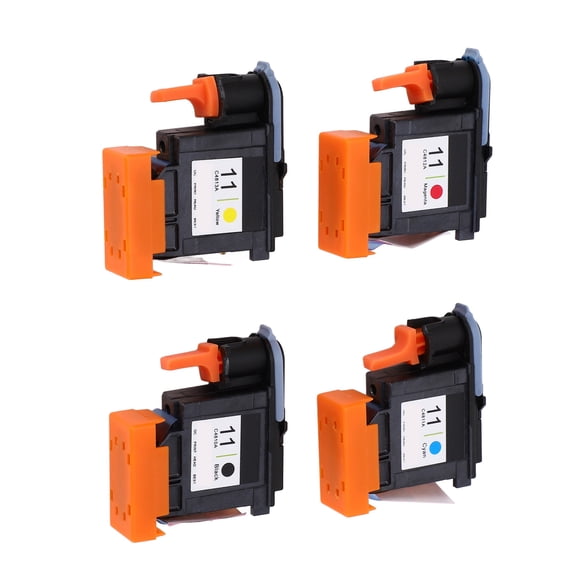 MHXCV 4 Pcs Replacement Printhead Printer Head Set for HP Designjet 100 110 111 500 510 800 813 850 Models, Includes Magenta Black Cyan Yellow Colors, Durable ABS Material (5.51 inches / 14 cm)