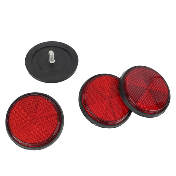 MHXCV 4pcs 2-Inch Red Round Warning Reflectors for Bicycle Motorcycle ATV Scooter Dirt Bike Semi Trucks Trailers Boats