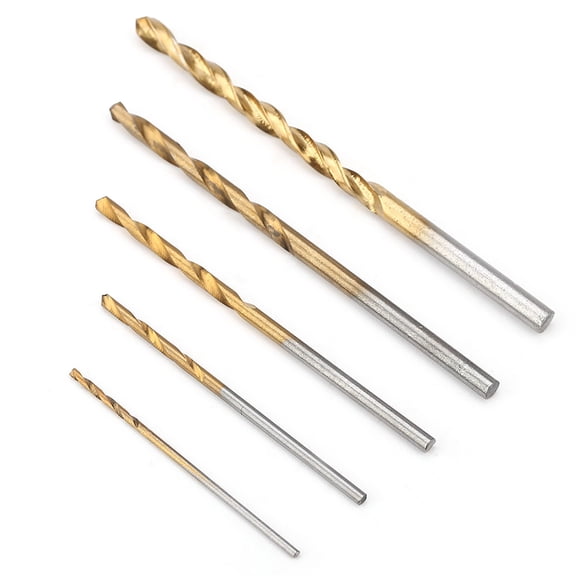 MHXCV 50Pcs Mini High Speed Steel Plating Titanium Straight Hand Twist Drill Bits Tool Set for Woodworking and Rotary Power Tool, 1mm to 3mm Micro Drill Bit Assortment (1mm-3mm / 0.039"-0.118")