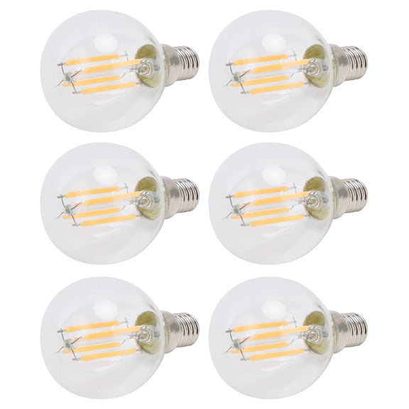 MHXCV 6-Pack E12 LED Globe Bulbs 4W G45 Vintage Filament Lamp Clear Glass Bulb Warm Light Home Decor 110V Shatterproof Indoor Lighting Fixtures (3.15 inches / 8 cm)