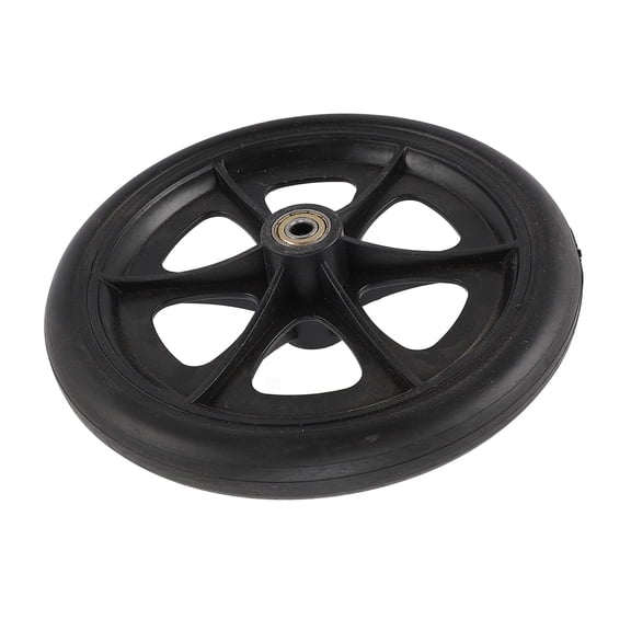 MHXCV 8 Inch Replacement Wheelchair Wheels, 2pcs Solid Black Front Caster Wheel Accessories for Most Electric Wheelchairs, Mobility Aid Parts (8 inches / 20.3 cm)