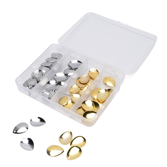 MHXCV 80Pcs Fishing Rotating Spinner Blades, Stainless Steel Spoon Rigs for Saltwater and Freshwater, DIY Lure Making Accessories Kits, Gold and Silver Metal Parts, 4.33 in / 11 cm
