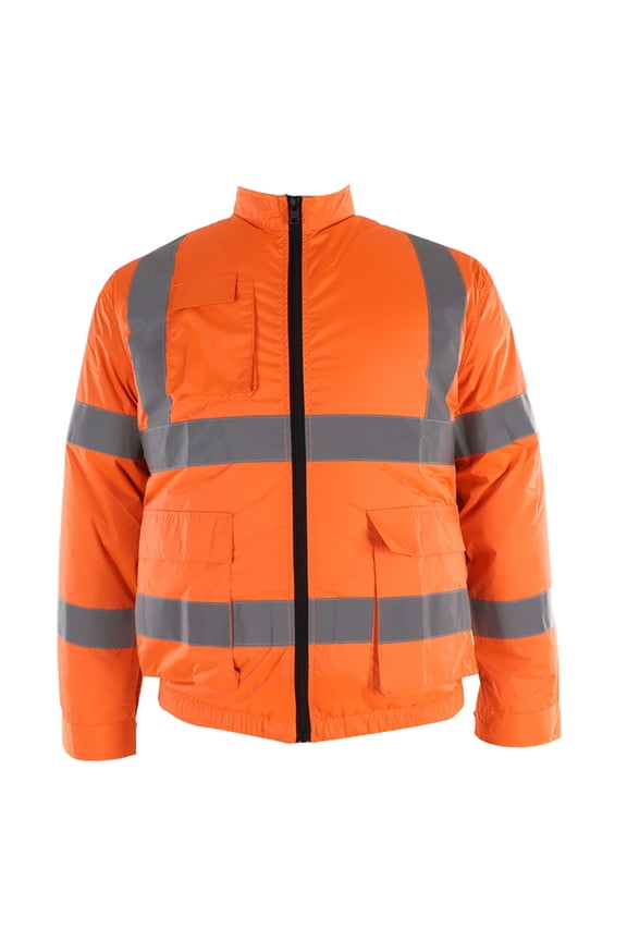 Air Conditioned Reflective Safety Jacket with Fans, Heavy-Duty Summer Work Clothes for Outdoors, Fluorescent Orange XXXL (15.7x9.4x3.1 Inches / 40.0x24.0x8.0 cm)
