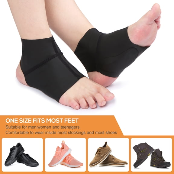 MHXCV Arch Support Brace for Flat Feet Pain Relief, One Size, Black (2 Count)