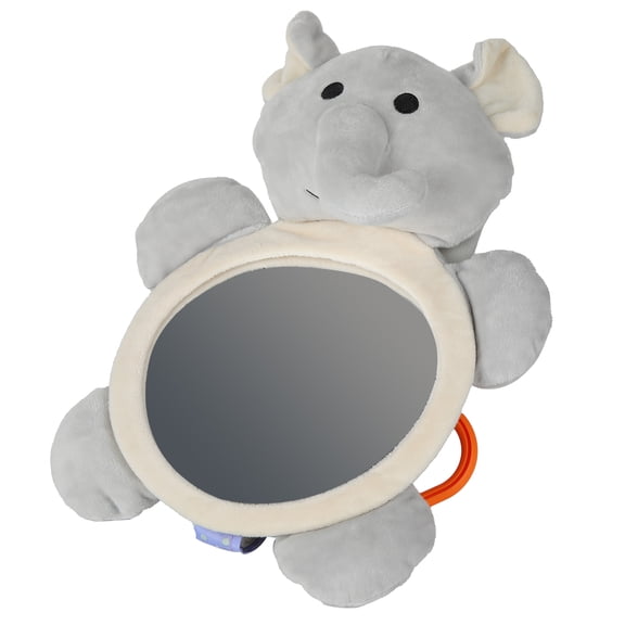 MHXCV Baby Backseat Mirror Rear Facing Safety Car Seat Mirror, Cute Elephant Shape for Infant and Toddler, Adjustable and Shatter-Proof, Gray