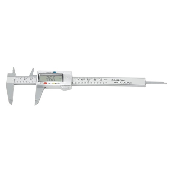 MHXCV Digital Caliper Electronic LCD Screen Displays 6in 150mm Measuring Tool Inch Millimeter Conversion High Accuracy Carbon Fiber PA66 Silver Micrometer Vernier Gauges for DIY Woodworking