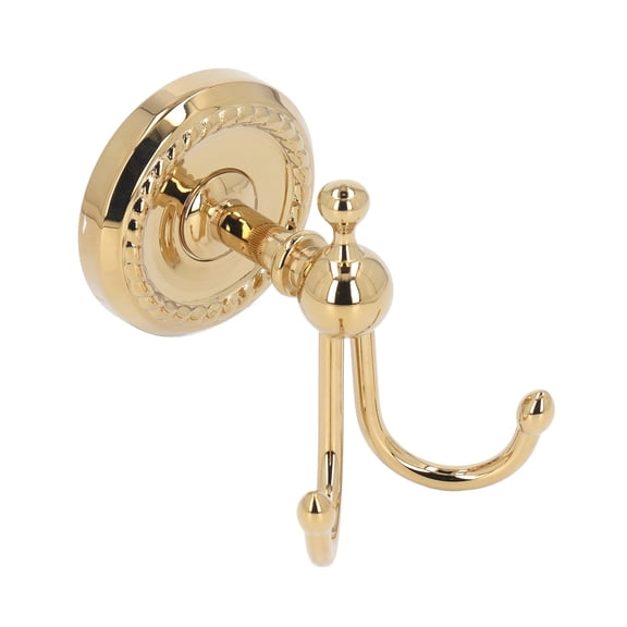 MHXCV Double Prong Robe Hooks Antique Gold Finish Strong Load Bearing Wall Mounted Solid Copper Clothes Rack Coat Hook for Bathroom Bedroom Entryway Towel Robe Holder, Elegance Hook (10.6 oz / 300g)