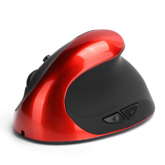 MHXCV Ergonomic Vertical Wireless Mouse, 2.4GHz High Precision Optical Tracking Grip for Right Hand Office Gaming Laptop Computer, Red (5.12x3.94x3.15 inches / 13x10x8 cm)