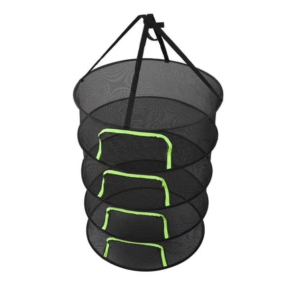 MHXCV Foldable Plant Drying Net Multilayer Zipper Closure 23.6 inches / 60 cm Diameter 4 Layers