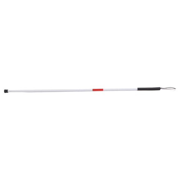 MHXCV Folding Blind Cane Lightweight Aluminum White Cane with Reflective Marking and Hand Strap, Portable Walking Stick for Vision Impaired and Blind People, 34 Inches / 86.4 cm
