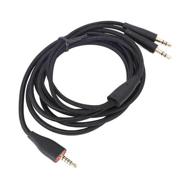 MHXCV Headset Cord for MMX100 6.56 ft / 2m Length 3.5mm To Dual 3.5mm Plug PC Replacement Wire Black OFC Braided Durable Audio Connection Accessory For Desktop Computer Gaming And Chat Setup