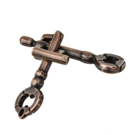 MHXCV IQ Teaser Unlock Toy Adult Intelligent Puzzle Keys Lock Buckle - Perfect Travel Educational Zinc Alloy Solution Mechanical Brain Disassembly Toy 2.4 x 1.2 x 0.4 inches / 6 * 3 * 1 cm