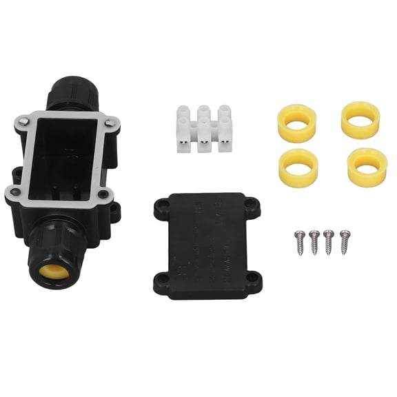 MHXCV Junction Box IP68 Waterproof 3 Way Outdoor Electrical Connector Heavy Duty Underground Cable Wire Connection Box Protective Enclosure For 5-9mm 9-12mm 12-15mm Cord / 0.2-0.6 in