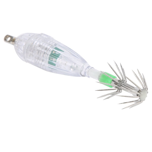 MHXCV LED Fishing Lure Light Squid Shape Waterproof Deep Sea Underwater White Glow Bait Attractor Lamp with Umbrella Hook, 3.54 Inches / 9.00 cm Length