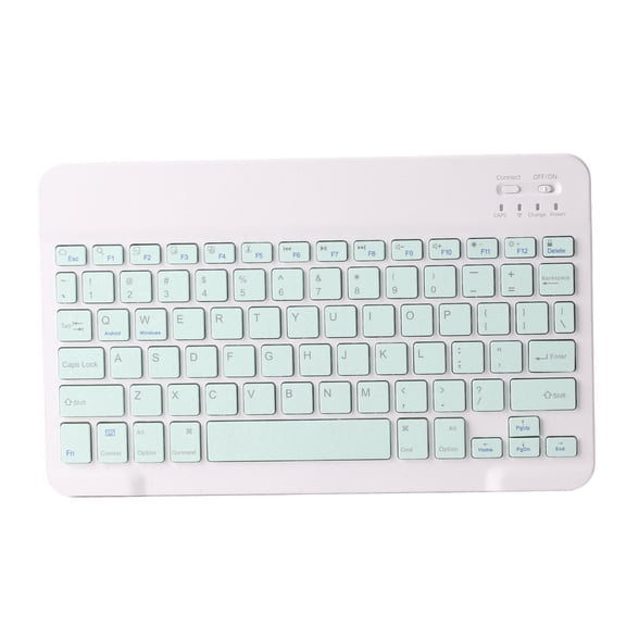 MHXCV Mini Wireless Keyboard 10 Inch Ultrathin Comfortable Accurate Typing Scissor Structure Portable Bluetooth Travel Keyboard for Tablet Phone PC Green