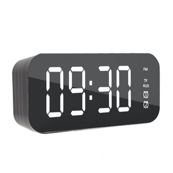 MHXCV Mirror Surface Alarm Clock Bluetooth Speaker, Premium Digital Wireless Desktop Clock Audio System for Mobile Phone Computer (6.7 x 3.1 x 1.6 inches / 17.0 x 8.0 x 4.0 cm)