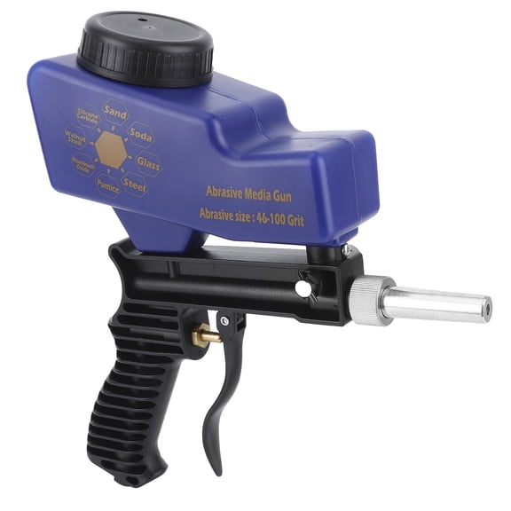 MHXCV Portable Gravity Sandblasting Gun High Performance Mini Rust Remover & Air Sandblaster Kit for Automotive Metal Polishing, Spot Repair and DIY Detailing (11 in / 28 cm)