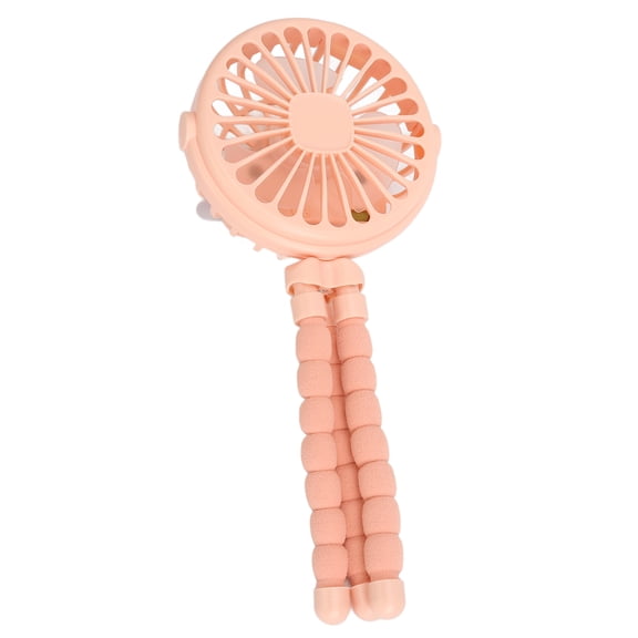MHXCV Portable Mini Stroller Fan, 3 Speed Hangable Standable Twistable Desktop Fan with Built-in Battery, Pink