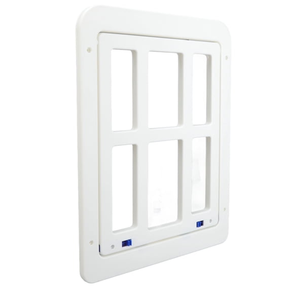 MHXCV Premium Heavy-Duty Screen Gate Lockable Thicken ABS Mosquito Repelling Weatherproof Security Magnetic Suction Flap Pet Door for Medium Dogs and Cats (17.3 x 13.4 Inches / 44 x 34 cm)