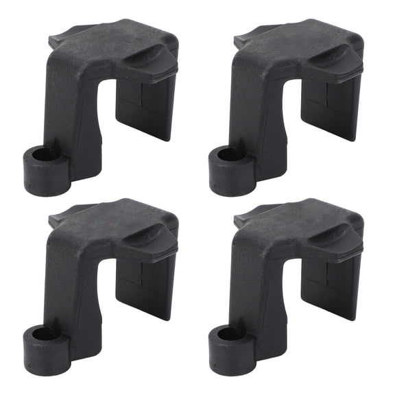 MHXCV Premium Nylon Boat Bumper Clips Pontoon Square Rail Hangers Durable Buoy Docking Cleats Black Fit 1 to 1.25 Inches Railing Maximum 3/8 Inch Diameter Ropes 4 Packs 4 Handheld Safe Accs