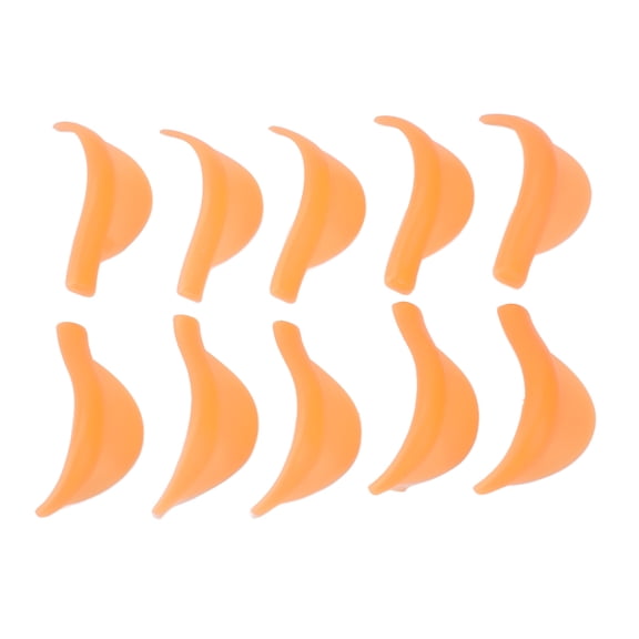 MHXCV Professional 5 Pairs Silicone Eyelash Perming Curler Pads, 5 Sizes Reusable Soft Lash Lift Shields Rods for Beauty Salons and Individuals (Orange, 6.0 Inches / 15.2 cm)