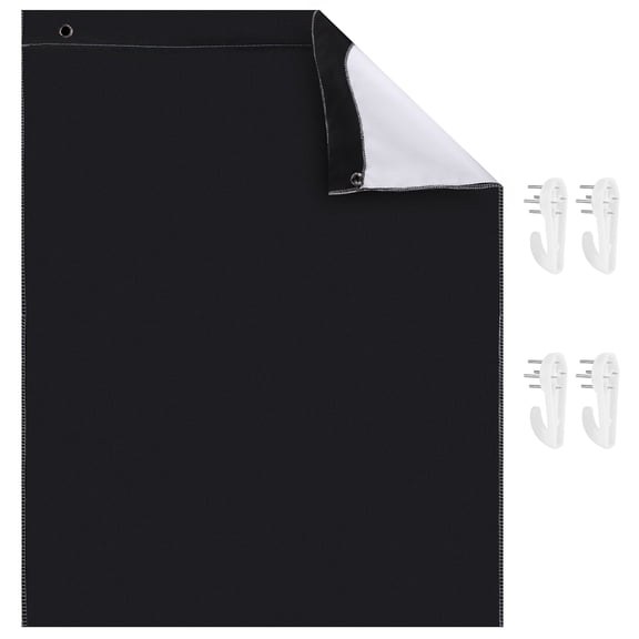MHXCV Professional 5 x 7ft Bi-Color Studio Backdrop Black and White 2-in-1 Reversible Background Screen Polyester Cotton Cloth with Hanging Loops and 4 Hooks for Video Portraits Live Streaming