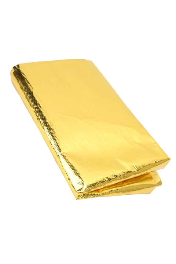 MHXCV Self Adhesive Reflective Gold High Temperature Heat Shield Wrap Tape Thermal Insulation Laminated Glass Cloth Shielding Roll for Wrapping Wires and Fuel Lines (39 x 47 inches / 99 x 119 cm)