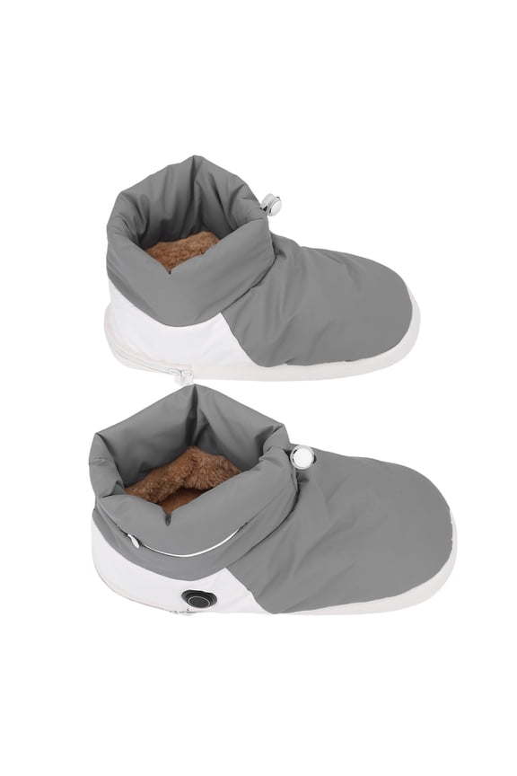 USB Electric Heated Boots Washable Cold Weather Heating Shoes Foot Warmer with 5 Temperature Settings for Men Women Camping Home Office, Gray, Approx. 11.81 in / 30 cm