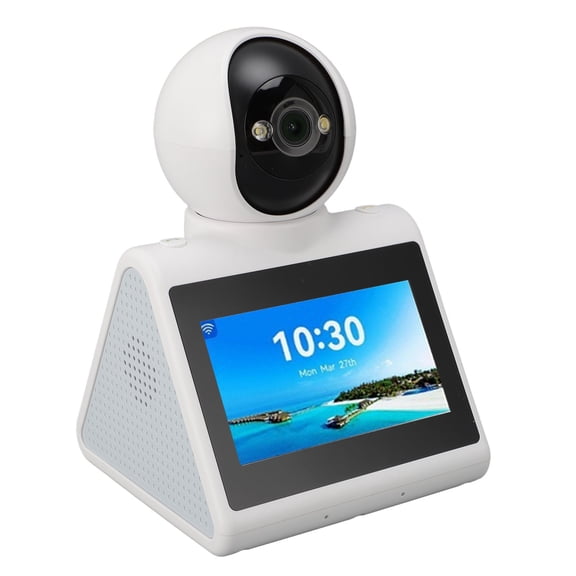 MHXCV Video Calling Smart Camera with HD Screen, 2-Way One-Click Call Indoor 2K Security Camera, Live Stream Video Call Home Nanny Cam Monitoring System (10 inches / 25.4 cm)