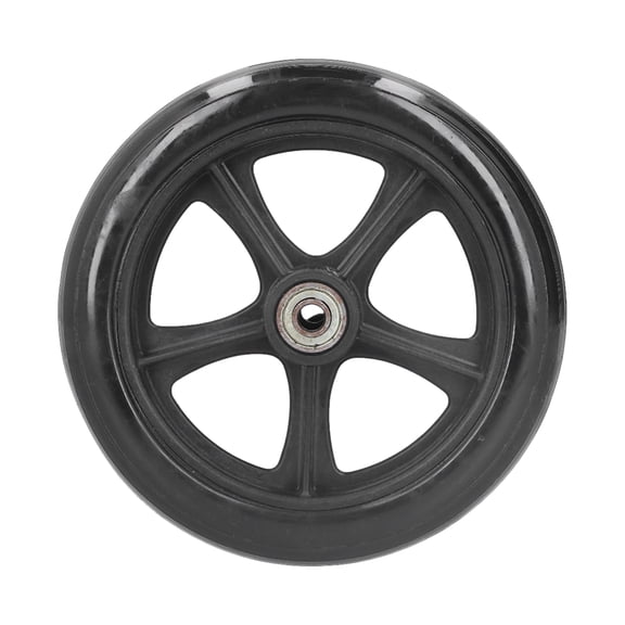 MHXCV Wheelchair Wheel Replacement 6.3 inches / 16 cm PU Walker Caster Accessory Solid Tire with Ball Bearing Black Rollator Wheel Heavy Duty Upgrade